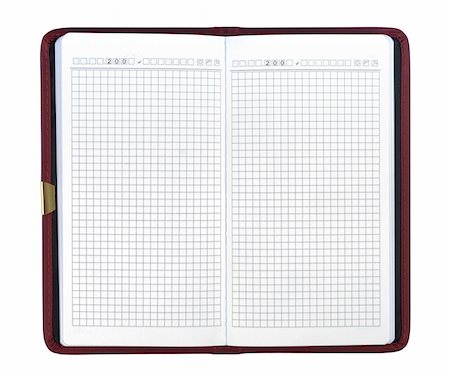 simsearch:400-06924810,k - Blank leather scheduler isolated over white background Photographie de stock - Aubaine LD & Abonnement, Code: 400-05094360