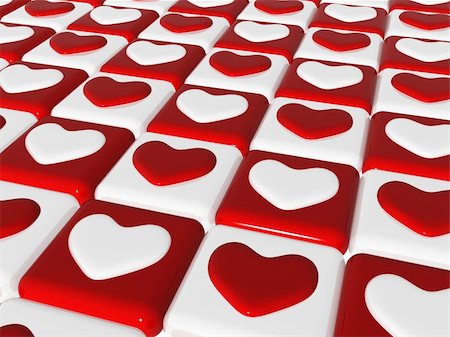 simsearch:400-03990491,k - many 3d red and white  hearts  over red and white chess-board, background Foto de stock - Super Valor sin royalties y Suscripción, Código: 400-05094618