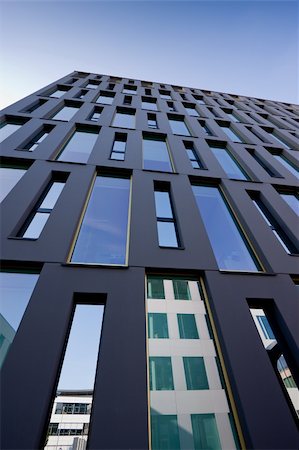 dpix (artist) - blue office building with high narrow windows Photographie de stock - Aubaine LD & Abonnement, Code: 400-05094890