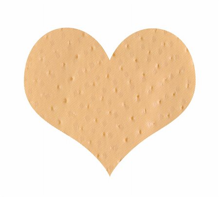 simsearch:400-04314352,k - Heart shaped bandage isolated in white Stock Photo - Budget Royalty-Free & Subscription, Code: 400-05095035