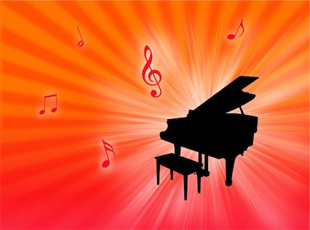 simsearch:400-04564484,k - Piano instrument on a colorful background with notes in the air Foto de stock - Super Valor sin royalties y Suscripción, Código: 400-05095682