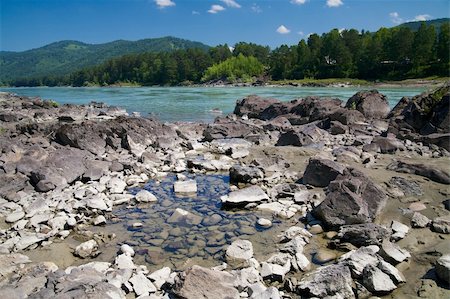 Katun river and mountains. Altay. Russia Stock Photo - Budget Royalty-Free & Subscription, Code: 400-05095722