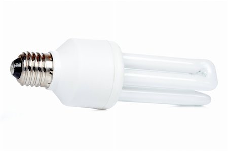 simsearch:400-04750349,k - Energy saving bulb with soft shadow on white background Stock Photo - Budget Royalty-Free & Subscription, Code: 400-05095836