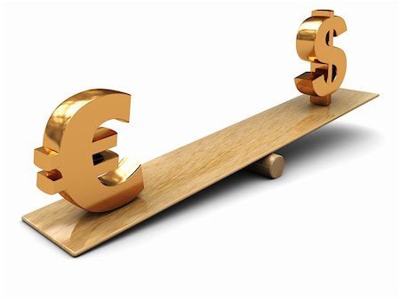sign for european dollar - 3d illustration of dollar and euro signs on scale Stock Photo - Budget Royalty-Free & Subscription, Code: 400-05096251