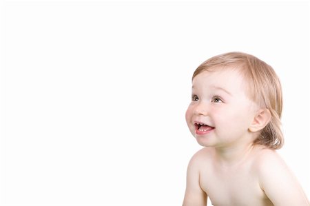 simsearch:400-04825533,k - happy baby girl smiling. over white background Stock Photo - Budget Royalty-Free & Subscription, Code: 400-05096439