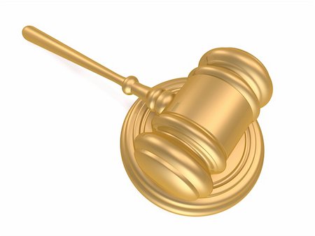 simsearch:400-04153303,k - 3d rendered illustration of a golden gavel Foto de stock - Royalty-Free Super Valor e Assinatura, Número: 400-05096744