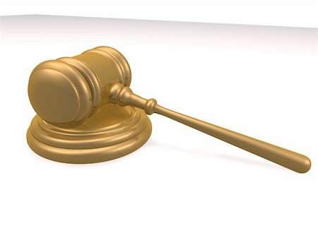 simsearch:400-04153303,k - 3d rendered illustration of a golden gavel Foto de stock - Royalty-Free Super Valor e Assinatura, Número: 400-05096745