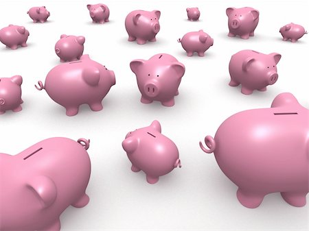 simsearch:400-04881131,k - 3d rendered illustration of many pink piggy banks Stock Photo - Budget Royalty-Free & Subscription, Code: 400-05096746