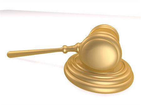 simsearch:400-04153303,k - 3d rendered illustration of a golden gavel Foto de stock - Royalty-Free Super Valor e Assinatura, Número: 400-05096747