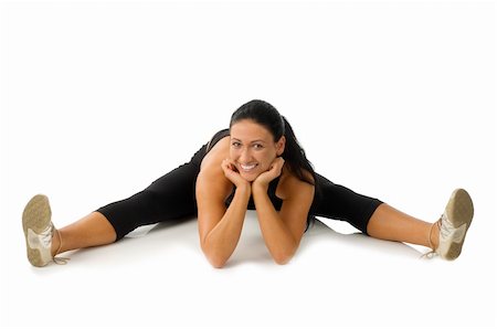 simsearch:400-04708096,k - cute young woman in sport wear sittng in gym pose with open legs Stockbilder - Microstock & Abonnement, Bildnummer: 400-05097269