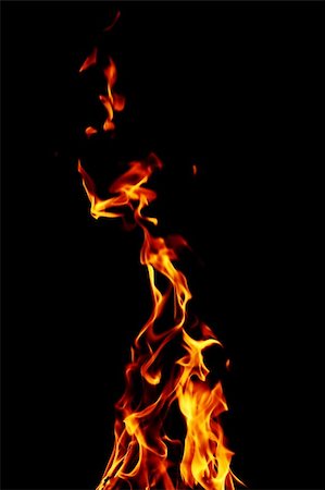 flames and fire burning on black background Foto de stock - Royalty-Free Super Valor e Assinatura, Número: 400-05097316