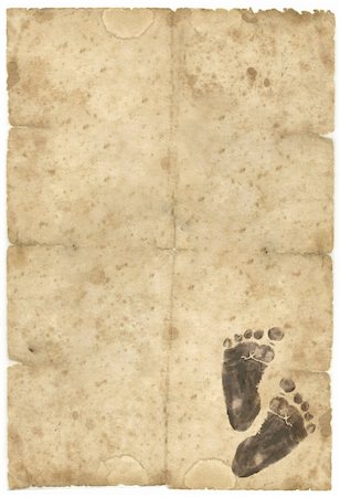 old paper with foot-print Fotografie stock - Microstock e Abbonamento, Codice: 400-05097599
