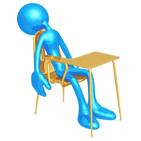 sleeping in a classroom - A Concept And Presentation Figure In 3D Stock Photo - Budget Royalty-Free & Subscription, Code: 400-05097786