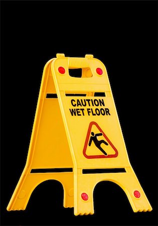 caution wet floor sign isolated on black Stock Photo - Budget Royalty-Free & Subscription, Code: 400-05098045