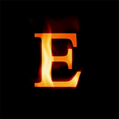 fire letter isolated on dark background Stock Photo - Budget Royalty-Free & Subscription, Code: 400-05098318