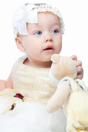 simsearch:400-05130009,k - Portrait of a lovely baby girl with a teddy bear Stock Photo - Budget Royalty-Free & Subscription, Code: 400-05098334