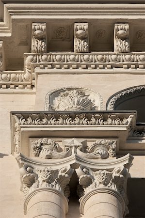 details of carved facade made in Soviet neoclassical architecture style Stock Photo - Budget Royalty-Free & Subscription, Code: 400-05098376