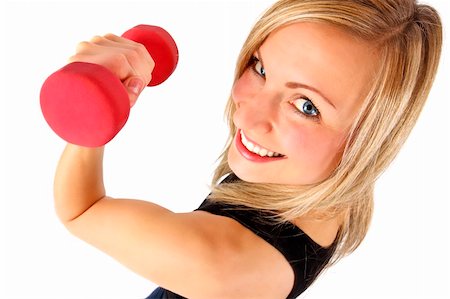 dpix (artist) - young well shaped blonde excercising with weights Photographie de stock - Aubaine LD & Abonnement, Code: 400-05098426