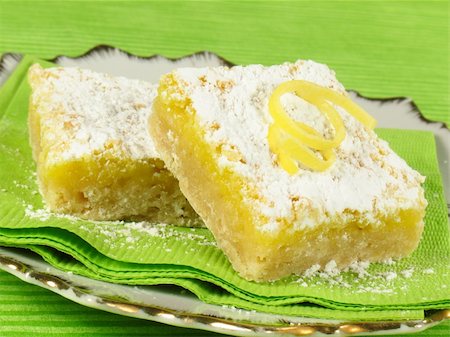 pastry bar - Baked lemon bars sprinkled with powdered sugar. Stock Photo - Budget Royalty-Free & Subscription, Code: 400-05098465