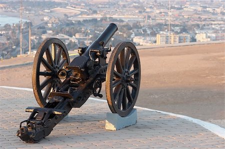 simsearch:400-05677294,k - Old cannon at Morro castle, Arica, Chile. It was assaulted and captured on June 7, 1880 by Chilean troops during the War of the Pacific. Stock Photo - Budget Royalty-Free & Subscription, Code: 400-05098484