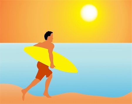 simsearch:400-04124750,k - surfer on the beach, vector illustration Stock Photo - Budget Royalty-Free & Subscription, Code: 400-05098606