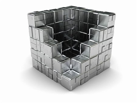 simsearch:400-05206189,k - abstract 3d illustration of box built from steel blocks Foto de stock - Royalty-Free Super Valor e Assinatura, Número: 400-05098651