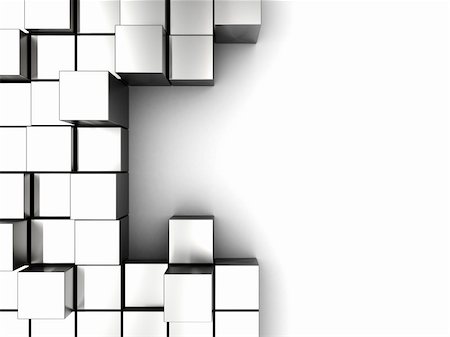 simsearch:400-05206189,k - abstract 3d illustration of white background with cube blocks Foto de stock - Royalty-Free Super Valor e Assinatura, Número: 400-05098653