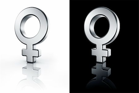 3d rendering of a venus sign in brushed metal on a white and black reflective floor. Stock Photo - Budget Royalty-Free & Subscription, Code: 400-05098747