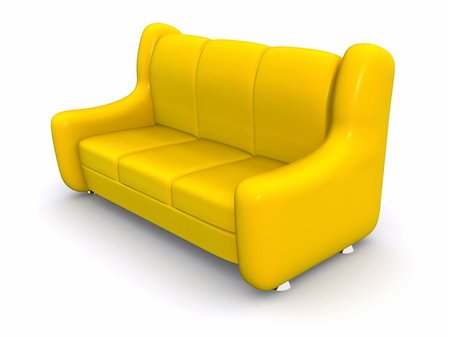 yellow sofa. 3d Stock Photo - Budget Royalty-Free & Subscription, Code: 400-05099282