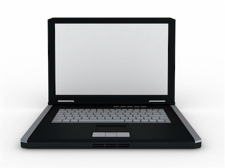 simsearch:400-04641104,k - 3d laptop rendered on white background Stockbilder - Microstock & Abonnement, Bildnummer: 400-05099356
