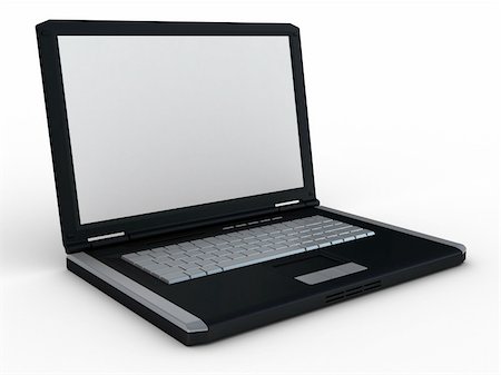 simsearch:400-04854535,k - 3d laptop rendered on white background Stock Photo - Budget Royalty-Free & Subscription, Code: 400-05099357
