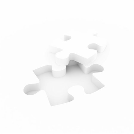 simsearch:400-07258941,k - white cutted puzzle cut out from white background 3d render Stock Photo - Budget Royalty-Free & Subscription, Code: 400-05099422