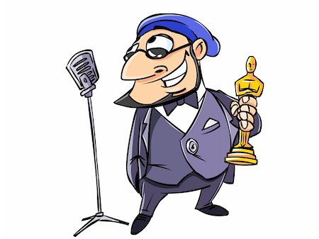 simsearch:400-05085735,k - Illustration. The director said it into the microphone at the awards ceremony. Isolated on white. Stockbilder - Microstock & Abonnement, Bildnummer: 400-05099938