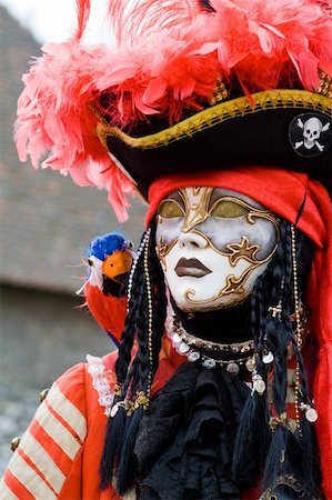 Carnival in venice with model dressed in various costumes and masks - pirate Stock Photo - Budget Royalty-Free & Subscription, Code: 400-05099999