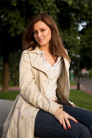 Portrait of a beautiful young woman in the park Stock Photo - Budget Royalty-Free & Subscription, Code: 400-05090033