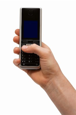 simsearch:400-04511025,k - Phone in a hand on a white background Stock Photo - Budget Royalty-Free & Subscription, Code: 400-05090340