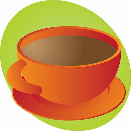 simsearch:400-04476908,k - Cup of coffee in round orange cup Stock Photo - Budget Royalty-Free & Subscription, Code: 400-05090646