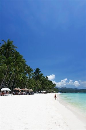 palms trees and white sand of boracay island in the philippines Stock Photo - Budget Royalty-Free & Subscription, Code: 400-05090744