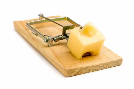 simsearch:400-03992981,k - Mouse Trap with cheese - isolated on white Stock Photo - Budget Royalty-Free & Subscription, Code: 400-05091105