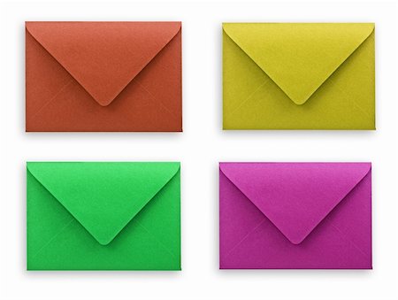 simsearch:600-02377942,k - assorted envelopes on white background, clipping path. Stock Photo - Budget Royalty-Free & Subscription, Code: 400-05091276
