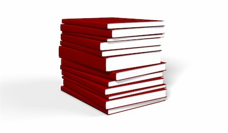 simsearch:400-05254227,k - Red books on white background Photographie de stock - Aubaine LD & Abonnement, Code: 400-05091428