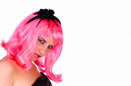simsearch:400-04573610,k - Pink hair punk girl Fotografie stock - Microstock e Abbonamento, Codice: 400-05091674