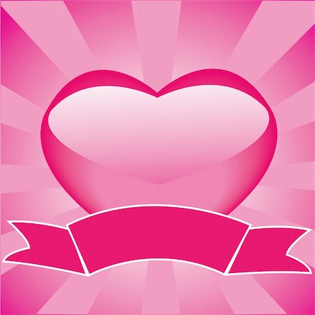 simsearch:400-06630484,k - Frame with heart and ribbon on striped background Stock Photo - Budget Royalty-Free & Subscription, Code: 400-05091724