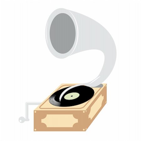 simsearch:400-04033507,k - isolated illustration of old gramophone Photographie de stock - Aubaine LD & Abonnement, Code: 400-05091733