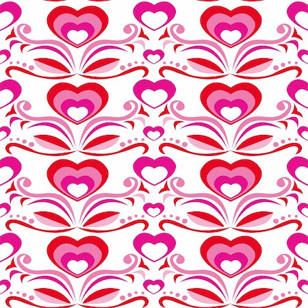 Seamless pattern with hearts for St. Valentine day Stock Photo - Budget Royalty-Free & Subscription, Code: 400-05091755