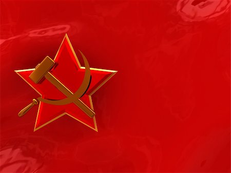 simsearch:400-04838176,k - 3d illustration of soviet symbol over red flag, background Photographie de stock - Aubaine LD & Abonnement, Code: 400-05091859