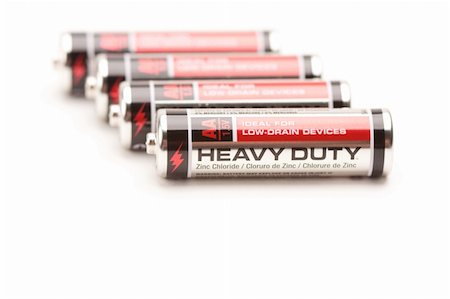 simsearch:400-06109171,k - Heavy Duty AA Batteries on a White Background. Stock Photo - Budget Royalty-Free & Subscription, Code: 400-05092219