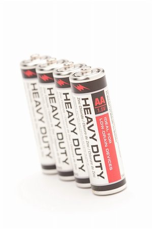 simsearch:400-06109171,k - Heavy Duty AA Batteries on a White Background. Stock Photo - Budget Royalty-Free & Subscription, Code: 400-05092226