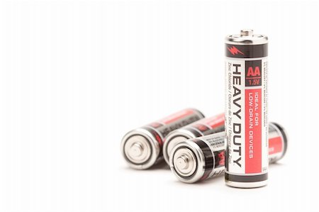 simsearch:400-06109171,k - Group of Heavy Duty AA Batteries on a White Background. Stock Photo - Budget Royalty-Free & Subscription, Code: 400-05092227