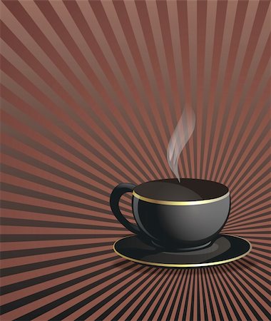 black cup of coffee on background Stock Photo - Budget Royalty-Free & Subscription, Code: 400-05092315